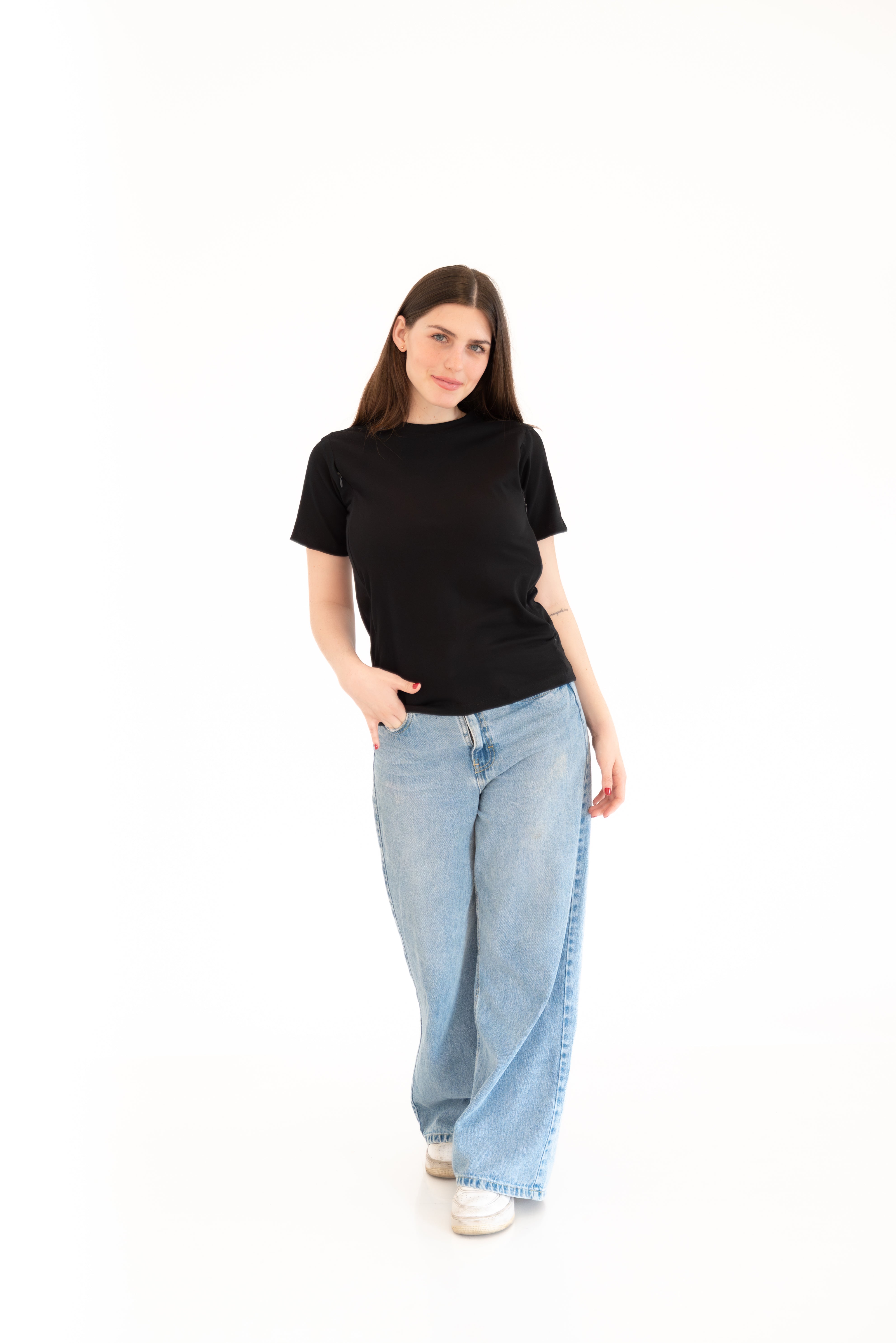 POLO DE ALGODÓN LACTANCIA NEGRO