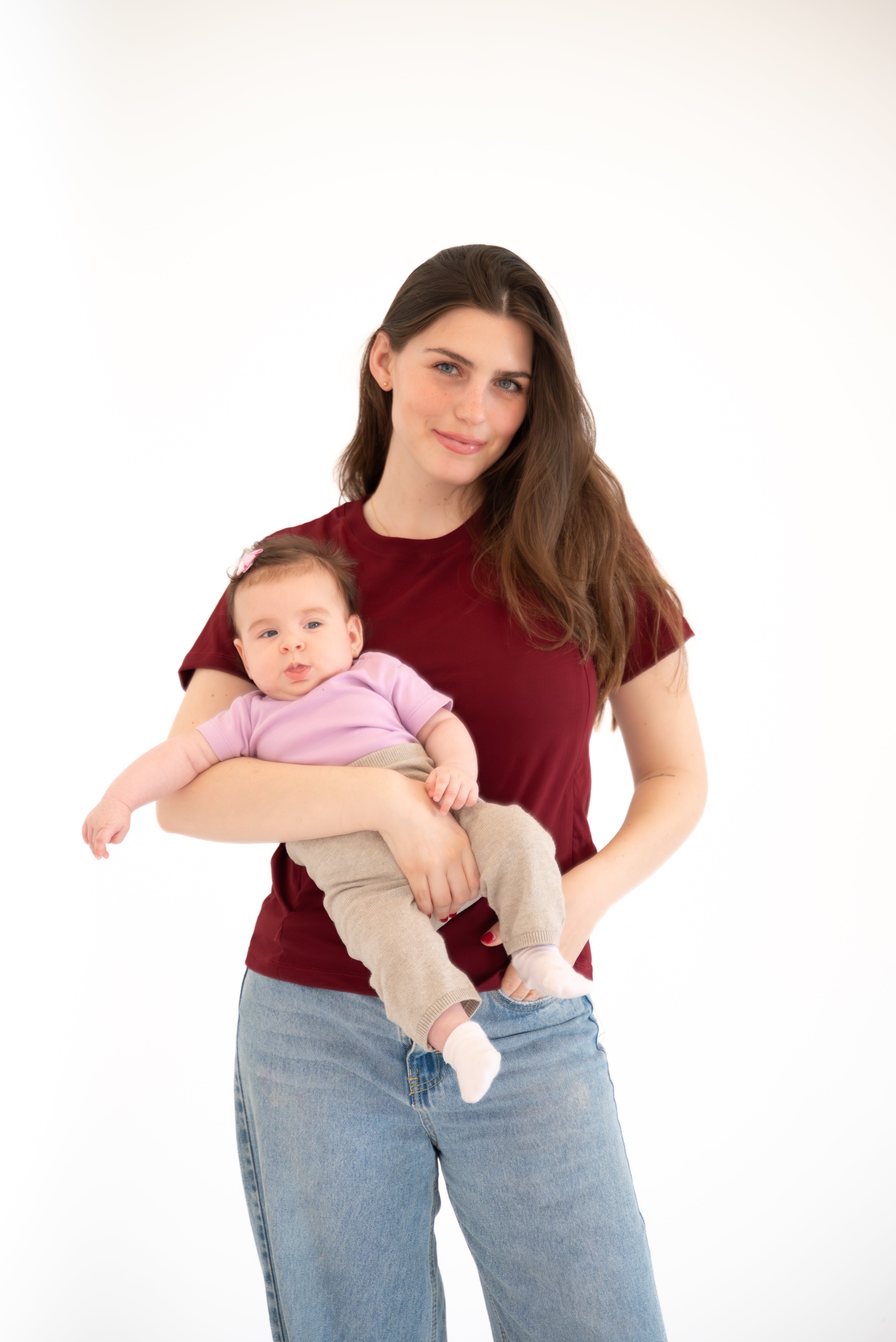 POLO DE ALGODÓN EMBARAZO & LACTANCIA ALBA - VINO