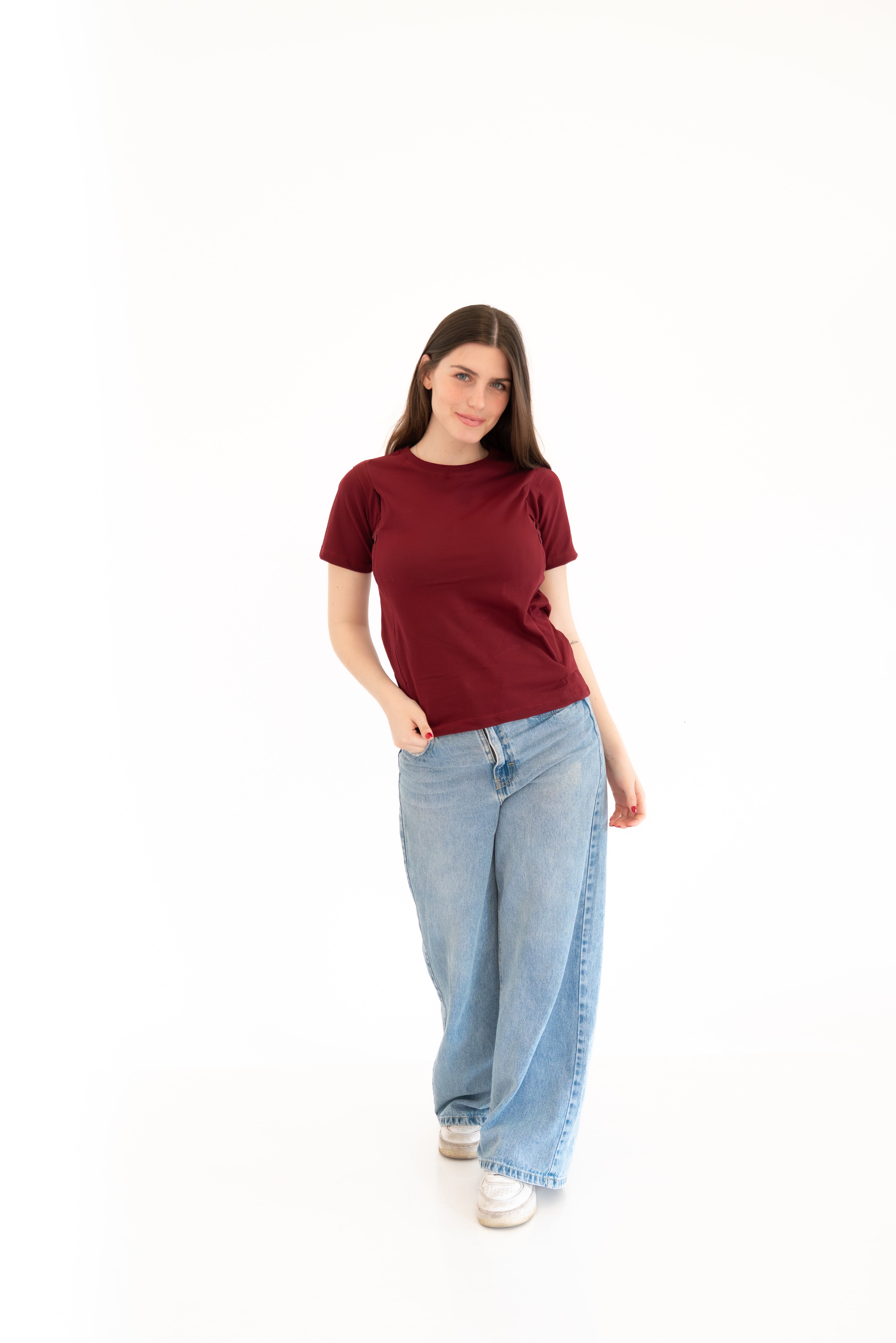 POLO DE ALGODÓN LACTANCIA VINO