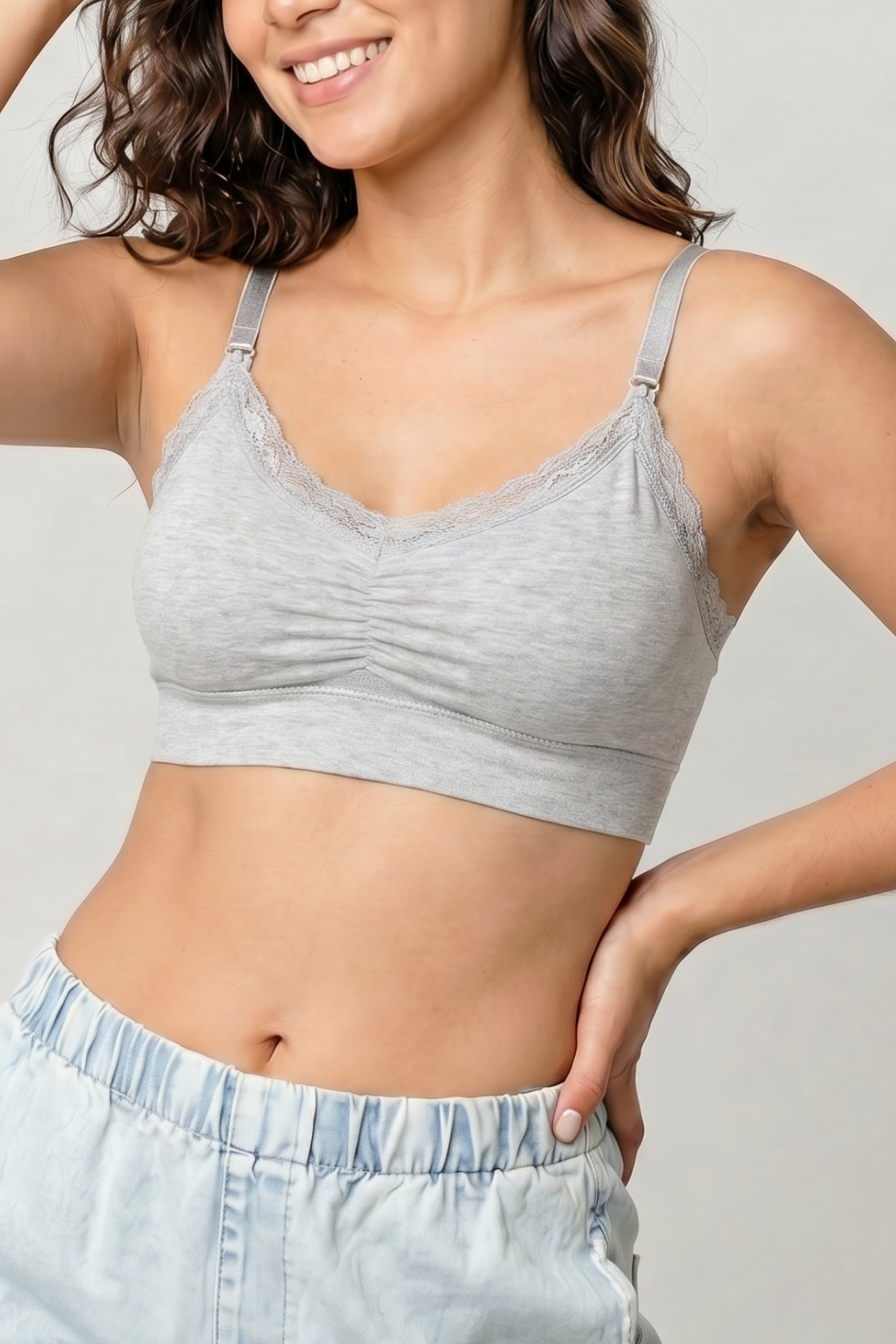 BRASIER DE ALGODÓN EMBARAZO & LACTANCIA MELANGE