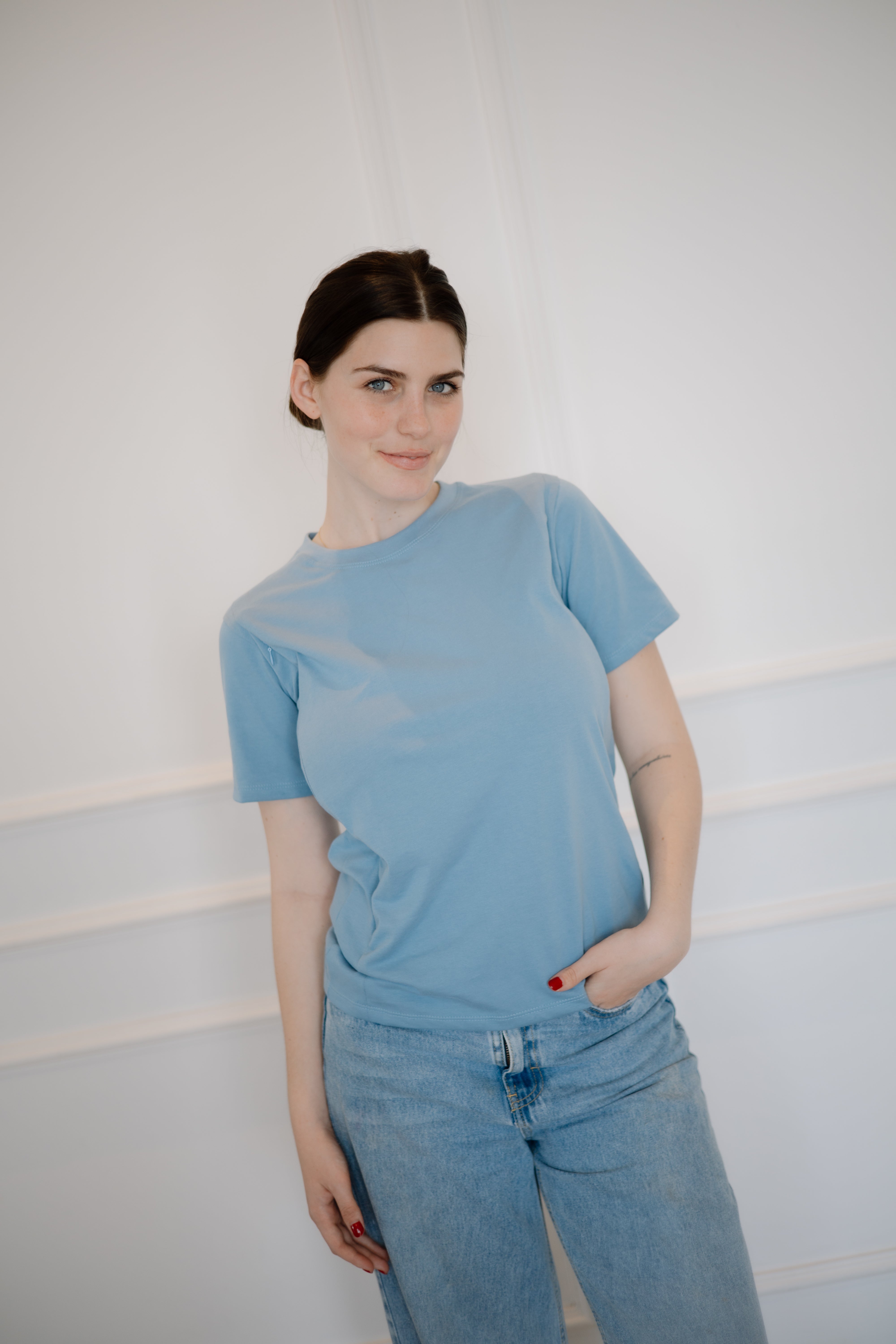 POLO DE ALGODÓN DE LACTANCIA CIELO