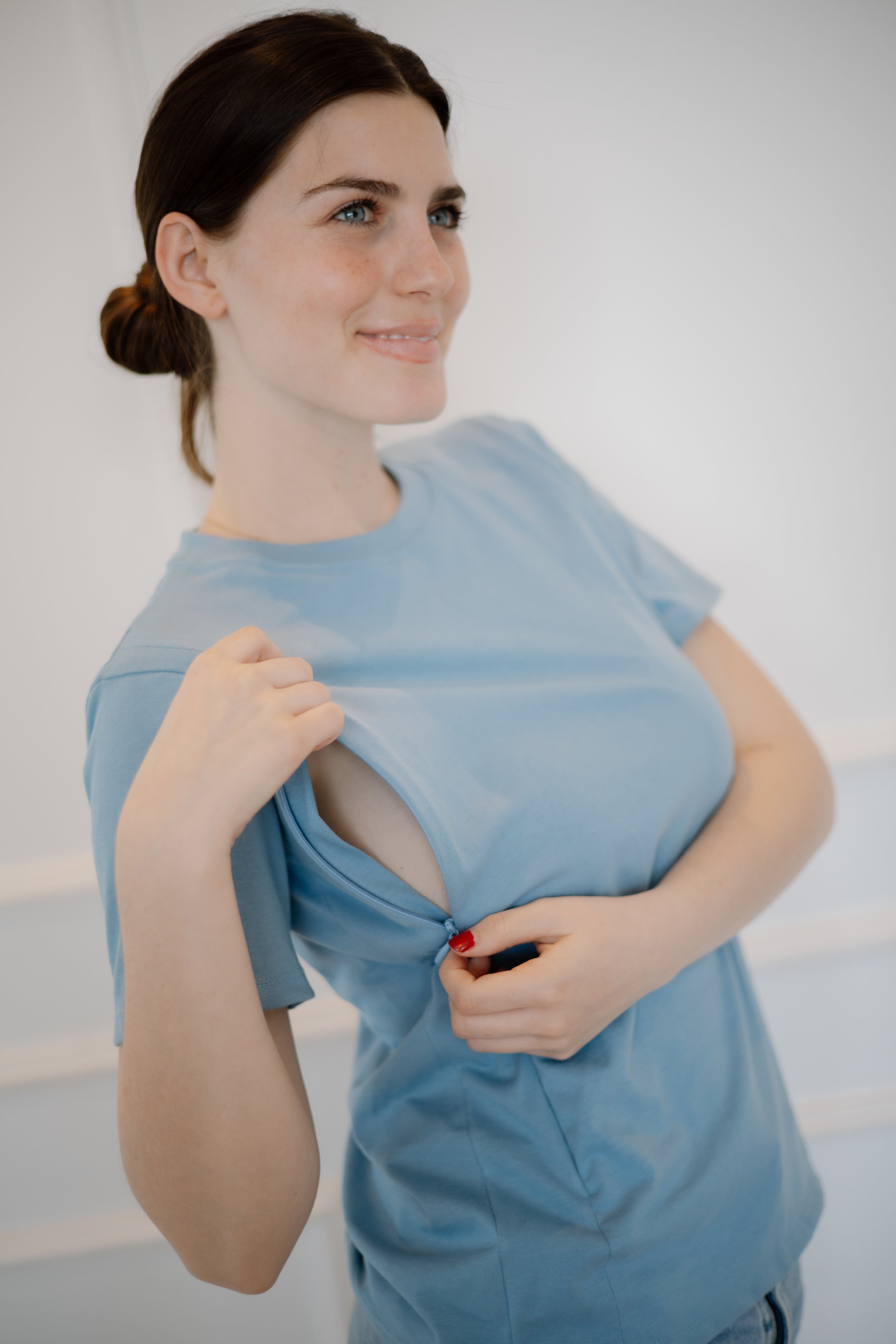 POLO DE ALGODÓN DE LACTANCIA CIELO