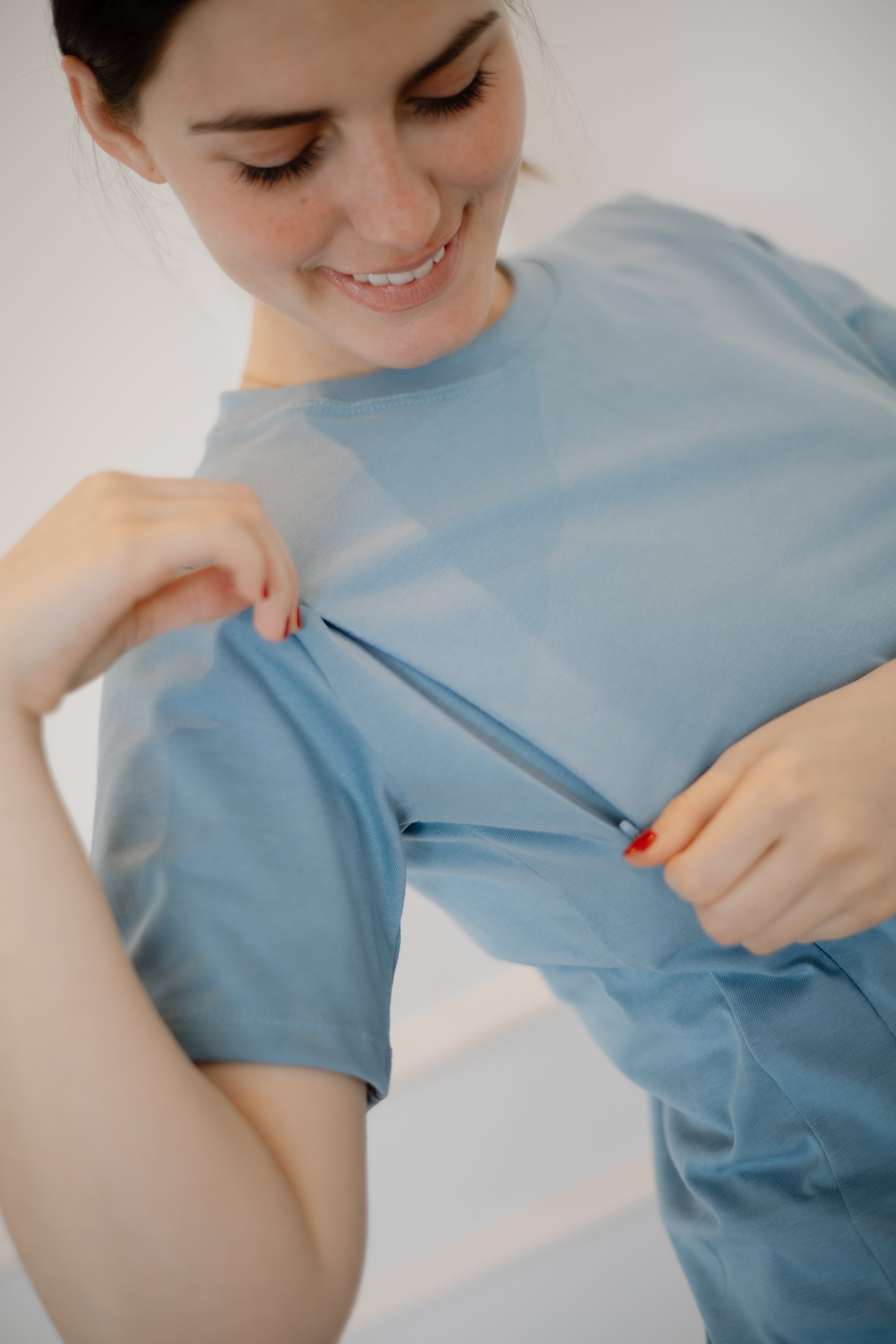 POLO DE ALGODÓN DE LACTANCIA CIELO